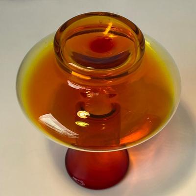 Mid-Century Modern Blenko Amberina Glass Vase