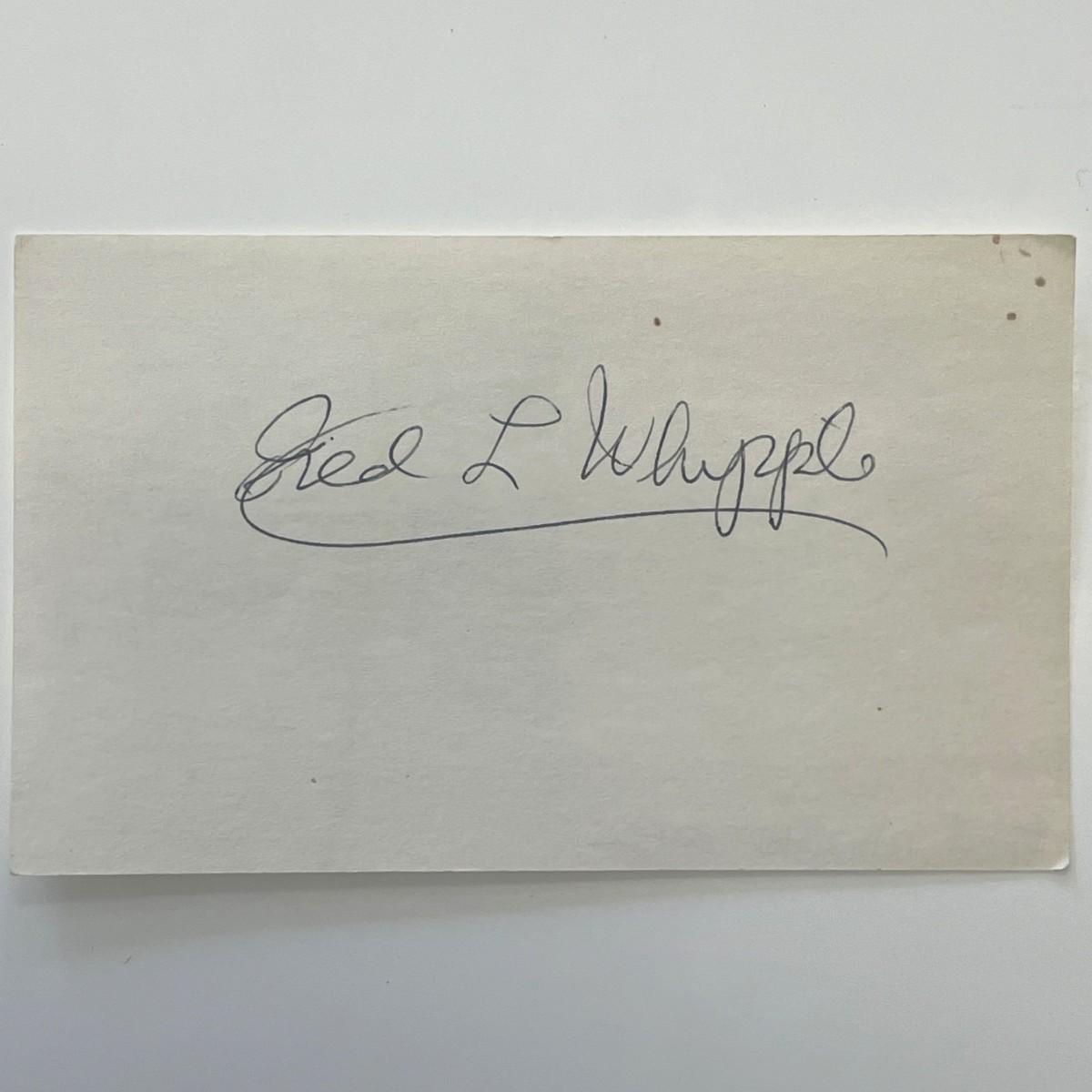 Astronomer Fred Lawrence Whipple original signature