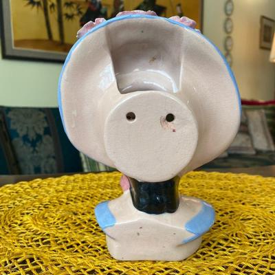 Vintage Porcelain Figurine Lady Head and Vase