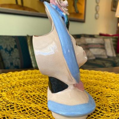 Vintage Porcelain Figurine Lady Head and Vase
