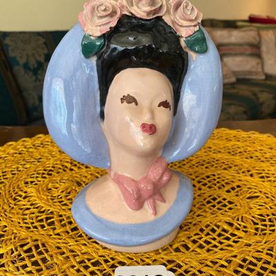 Vintage Porcelain Figurine Lady Head and Vase