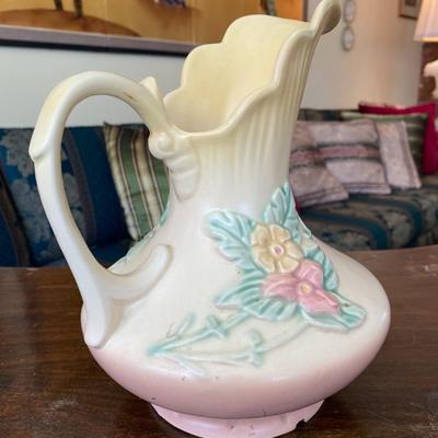 Hull Art Ceramic Yellow and Floral Pitcher