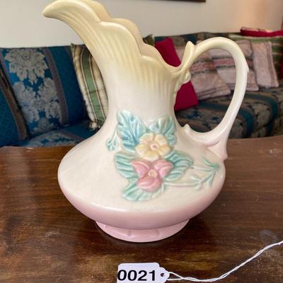 Hull Art Ceramic Yellow and Floral Pitcher