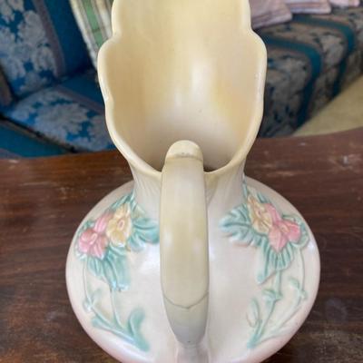 Hull Art Ceramic Yellow and Floral Pitcher