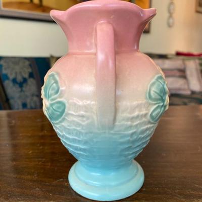 Hull Art Potter Pink Vase with Floral Pattern