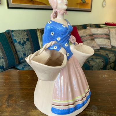 Kim Ward Hollywood Porcelain Figurine Peasant Woman w Baskets