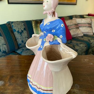 Kim Ward Hollywood Porcelain Figurine Peasant Woman w Baskets