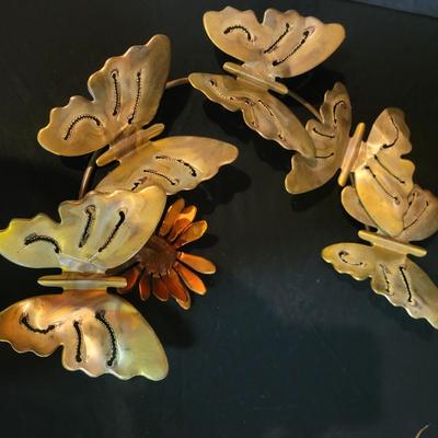 Metal Butterfly and Leaves Wall Decor (BS-DW)