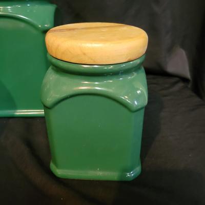 Winsome Green Lidded Jars (BS-DW)