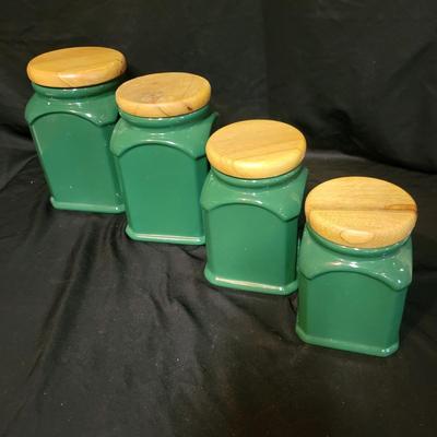 Winsome Green Lidded Jars (BS-DW)