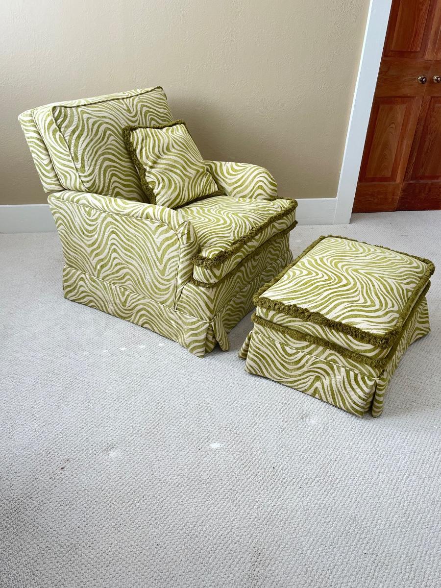 Animal print online chair and ottoman