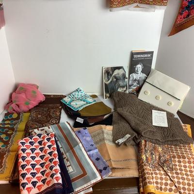 Lot 991 Lot of Unique Oxen Wool Hand Crafted Scarf and Silk Scarves