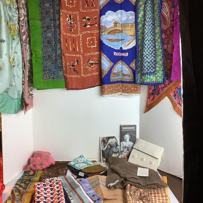 Lot 991 Lot of Unique Oxen Wool Hand Crafted Scarf and Silk Scarves