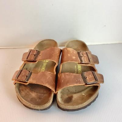 Lot 1048 Brown Leather Arizona Birkenstock Sandal ( size 38 )