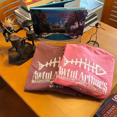 618 Signed Key West Book and Awful Arthur's Key West Shirts