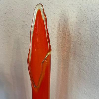 Viking Glass 3 toed Ruby Red Vase