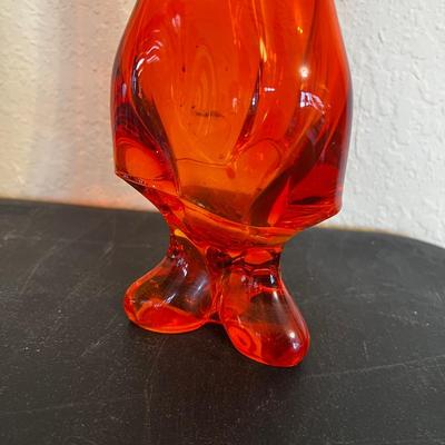 Viking Glass 3 Toed Ruby Red Vase