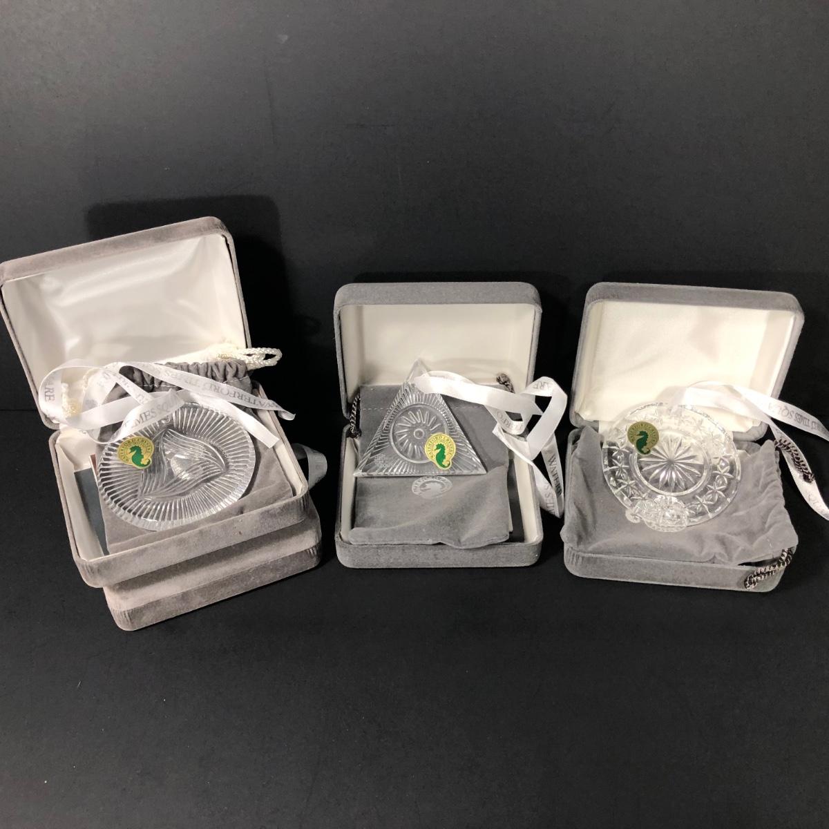 LOT189 Waterford Crystal Times Square Ornament Set