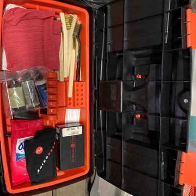 toolbox w gun cleaning supplies