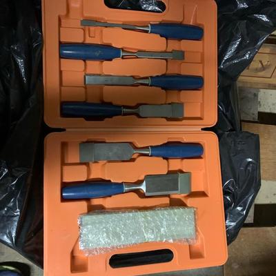 6 pc chisel set new in box w sharpening stone