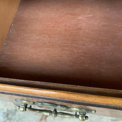 chippendale style solid wood desk w leather inlays and gold leaf details
