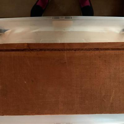 wooden fruit box with label