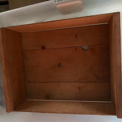 wooden fruit box with label