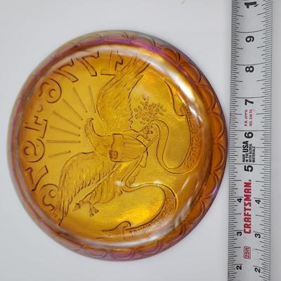 VINTAGE INDIANA CARNIVAL AMBER GLASS BICENTENNIAL 1776 - 1776 PLATE