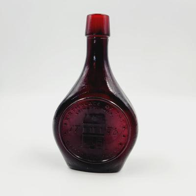 VINTAGE WHEATON RUBY RED BETSY ROSS THE GREAT AMERICAN SERIES GLASS DRCANTER
