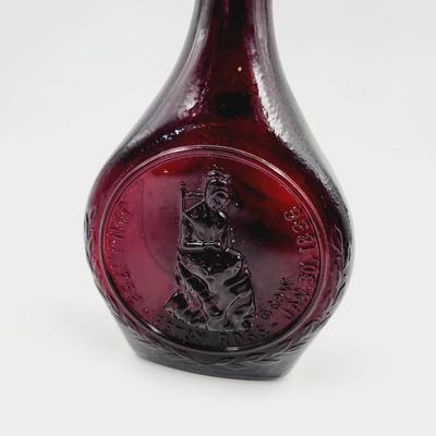 VINTAGE WHEATON RUBY RED BETSY ROSS THE GREAT AMERICAN SERIES GLASS DRCANTER