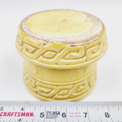 VINTAGE MCCOY YELLOW AZTEX STYLE BAND PLANTER