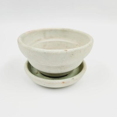 VINTAGE MCCOY MATTE OFF GREEN SMALL PLANTER
