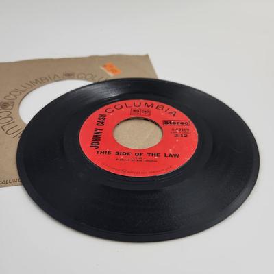 COLUMBIA JOHNNY CASH "THIS SIDE OF THE LAW" 45 RECORD