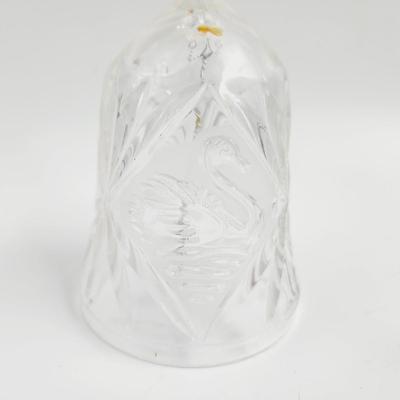 VINTAGE ETCHED CRYSTAL SWAN BELL