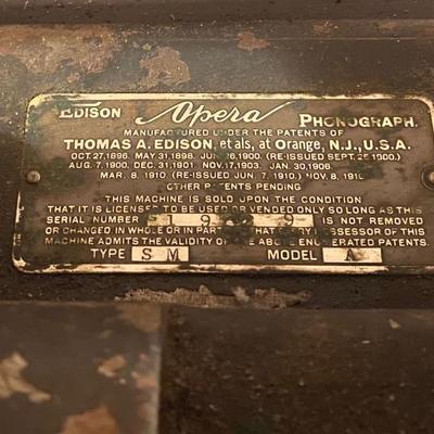 Vintage Edison Opera Phonograph Cylinder Player