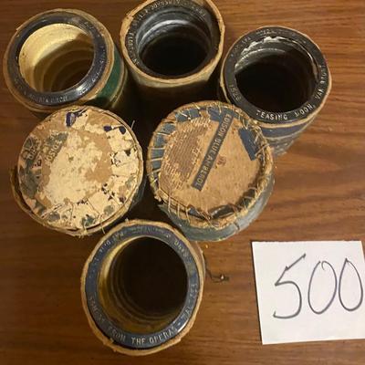 6 Vintage Phonograph Record Cylinders
