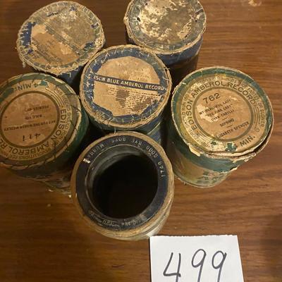 6 Vintage Phonograph  Record Cylinders
