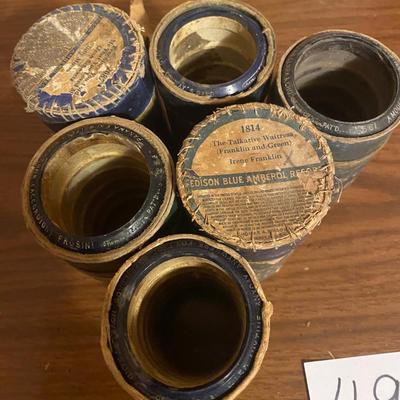 6 Vintage Phonograph Record Cylinders