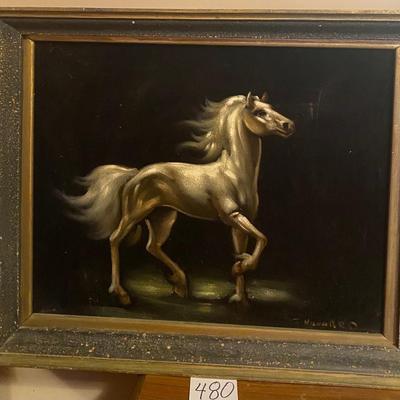 Fabric Painted Horse Picture
