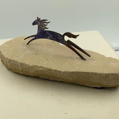 Horse on Rock sculpture