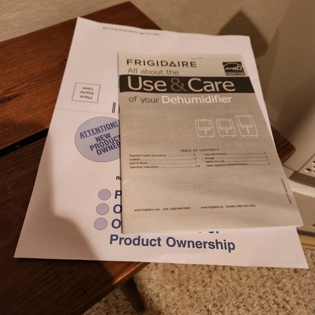 Frigidaire Dehumidifier