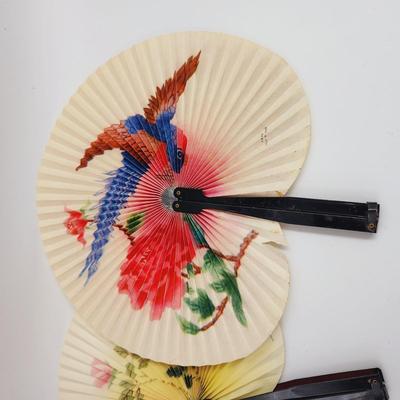 VINTAGE PAINTED ASIAN FANS