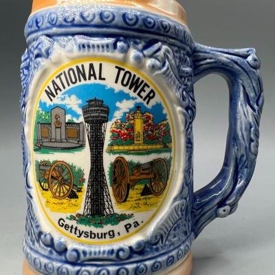 Vintage Gettysburg PA National Tower Vacation Souvenir Beer Stein Mug