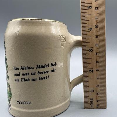 Vintage Ceramic Pottery German Beer Stein Pair of Lovers with Poem