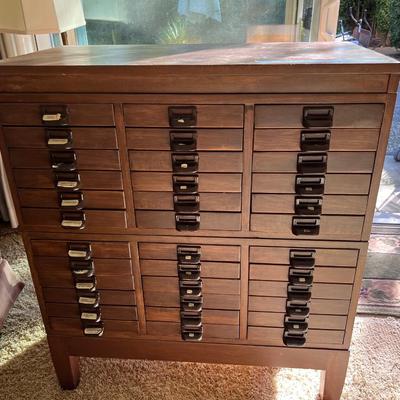 Apothecary Cabinet 36 drawers  Walnut 33 X17 X 37