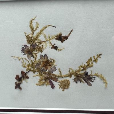Pair of Retro Framed Real Flower Foliage Cottage Core