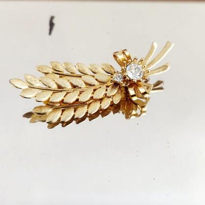 SARAH COVENTRY GOLD TONED FLORAL SPRAY BROOCH