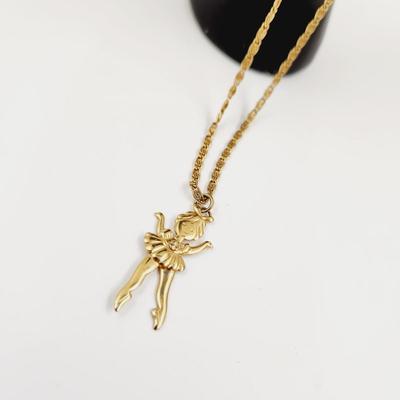 GOLD TONED AVON MOVING LEGS BALLERINA NECKLACE