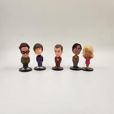 BIG BANG THEORY 2012 5 CHARACTER BOBBLE HEAD SET