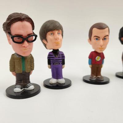 BIG BANG THEORY 2012 5 CHARACTER BOBBLE HEAD SET
